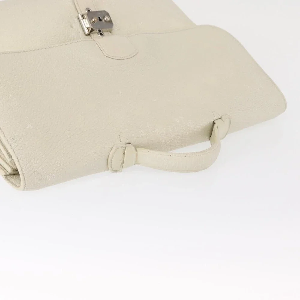 Hermes Leather Sac Adepeche 41 Handbag White